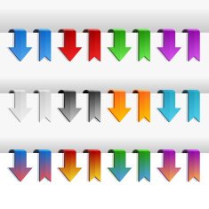 Color Ribbons and Arrows Set Vector