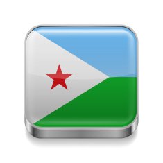 Metal icon of Djibouti