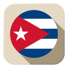 Cuba Flag Button Icon Modern N2