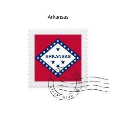 State of Arkansas flag postage stamp