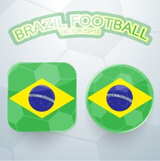 Brazil football icon flag design Vector illustration