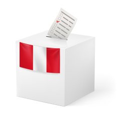 Ballot box with voting paper Peru