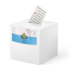 Ballot box with voting paper San Marino