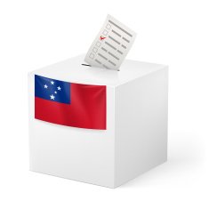 Ballot box with voting paper Samoa