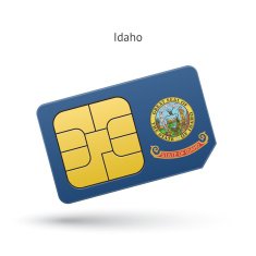 State of Idaho phone sim card with flag