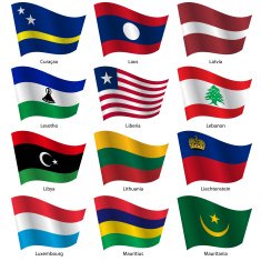 Set Flags of world sovereign states N50