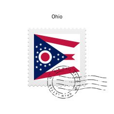 State of Ohio flag postage stamp