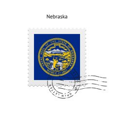 State of Nebraska flag postage stamp