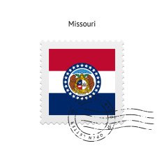 State of Missouri flag postage stamp