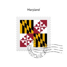 State of Maryland flag postage stamp