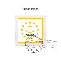State of Rhode Island flag postage stamp