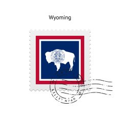 State of Wyoming flag postage stamp