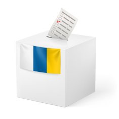 Ballot box with voting paper Canary Islands