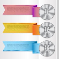 Colorful banner ribbon Element for infographic N4