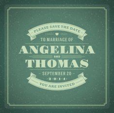 Wedding invitation card template vector vintage background N4