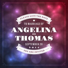 Wedding invitation card template vector vintage background N7
