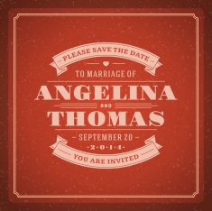 Wedding invitation card template vector vintage background N8