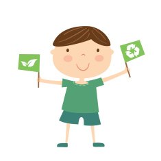 Boy with eco flags N2