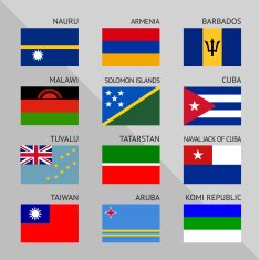 Flags of world flat Set number 13