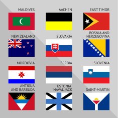 Flags of world flat Set number 12