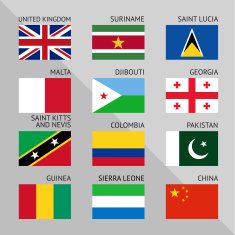 Flags of world flat Set number 07