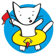 white kitten with a lifeline