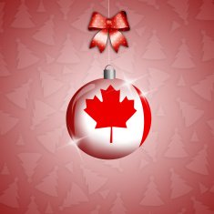 Christmas ball with Canada's flag