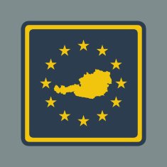 Austria European flag button