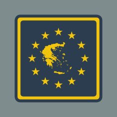 Greece European Flag Button N2