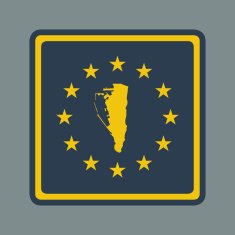 Gibraltar European flag button
