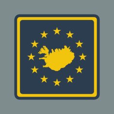 Iceland European flag button