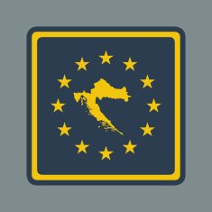 Croatia Republic European flag button