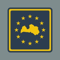 Latvia European flag button