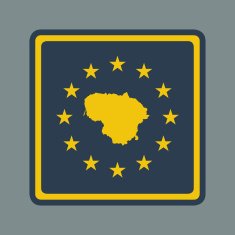 Lithuania European flag button