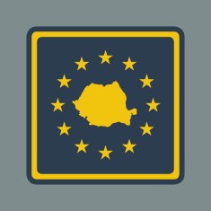 Romania European flag button