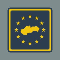 Slovakia European flag button