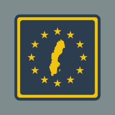 Sweden European flag button