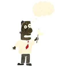 retro cartoon businessman waving white flag N2