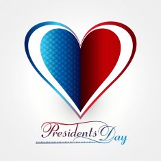 Beautiful United States of America in President Day with heart