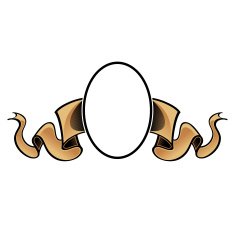 Oval heraldic vignette