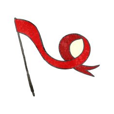 retro cartoon flag waving
