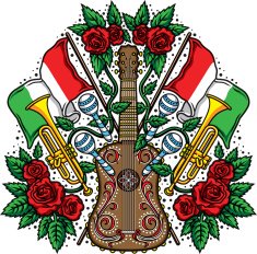 Mexican Flags Guitar C