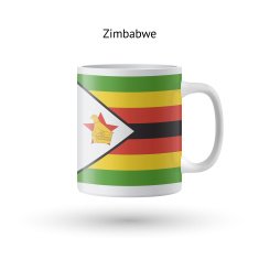 Zimbabwe flag souvenir mug on white background N2