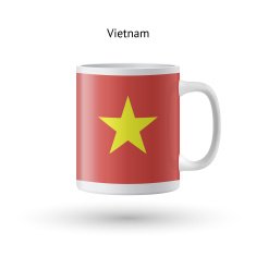 Vietnam flag souvenir mug on white background N2