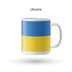 Ukraine flag souvenir mug on white background N2