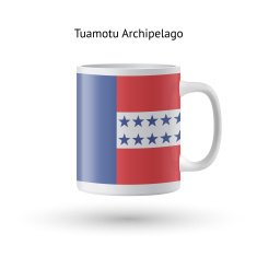 Tuamotu Archipelago flag souvenir mug on white background N2