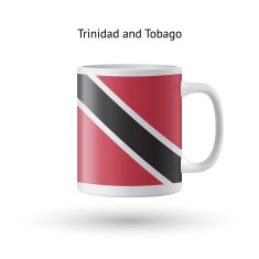 Trinidad and Tobago flag souvenir mug on white background N2