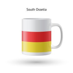 South Ossetia flag souvenir mug on white background N2