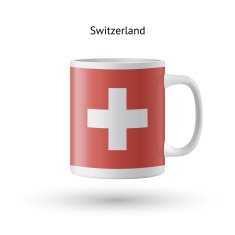 Switzerland flag souvenir mug on white background N2