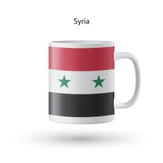 Syria flag souvenir mug on white background N2